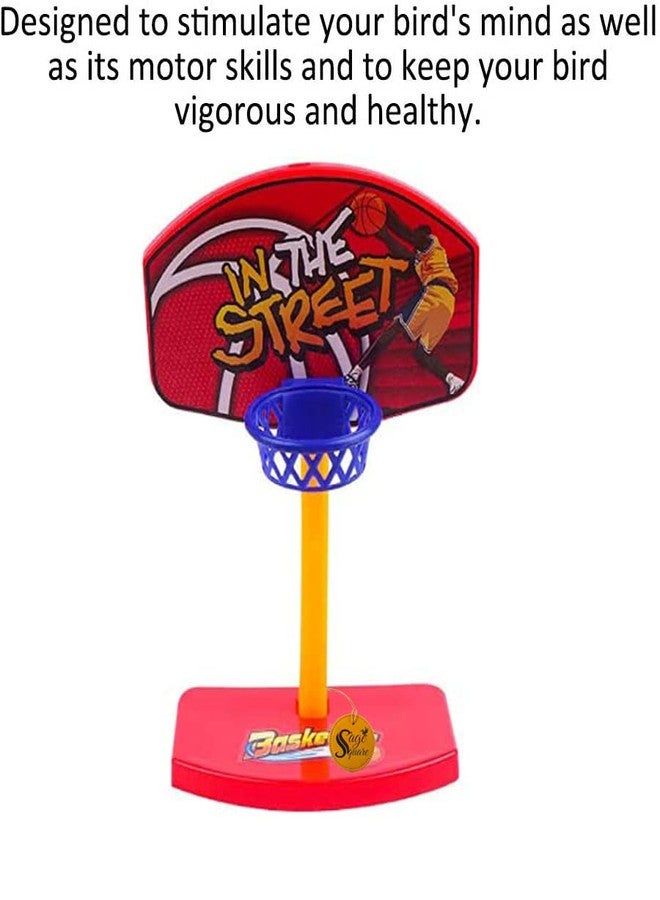 Sage Square Basketball Bird Toy, Training, Educational, Intellective Mini Basketball Rack for Budgies Parakeet Parrot Cockatiels Conures Small and Medium Birds. - Image 3